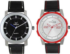 Volga Branded Leather Quality Designer Dial Diwali Special Combo659 Designer Sport Looks WaterProof Mens Watch Analog Watch - For Men