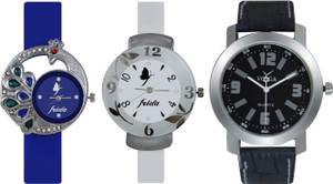 Frida Designer VOLGA Beautiful New Branded Type Watches Men and Women Combo542 VOLGA Band Analog Watch - For Couple