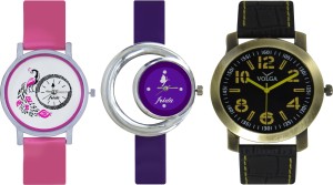 Frida Designer VOLGA Beautiful New Branded Type Watches Men and Women Combo582 VOLGA Band Analog Watch  - For Couple