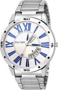 Silver Kartz Diplomatic Day & Date Chain Analog Watch - For Boys