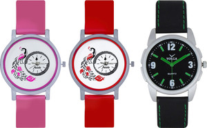 Frida Designer VOLGA Beautiful New Branded Type Watches Men and Women Combo612 VOLGA Band Analog Watch - For Couple