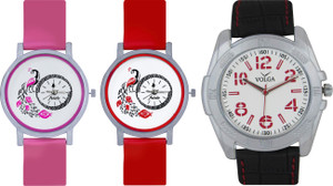 Frida Designer VOLGA Beautiful New Branded Type Watches Men and Women Combo615 VOLGA Band Analog Watch - For Couple
