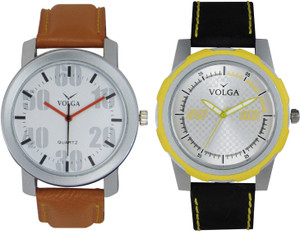 Volga Branded Leather Quality Designer Dial Diwali Special Combo546 Designer Sport Looks WaterProof Mens Watch Analog Watch - For Men