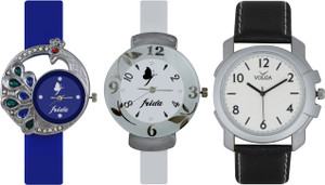 Frida Designer VOLGA New Branded Type Watches Men and Women Combo524 VOLGA Frida Couple Analog Watch - For Couple