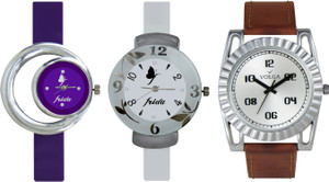 Volga Designer FVOLGA Beautiful New Branded Type Watches Men and Women Combo180 VOLGA Band Analog Watch - For Couple
