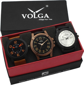 Volga VLW05-20-23-38 Mens Leather Belt Combo With Designer Stylish Branded Trendy box Analog Watch - For Men