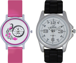 Frida Designer VOLGA Beautiful New Branded Type Watches Men and Women Combo75 VOLGA Band Analog Watch - For Couple