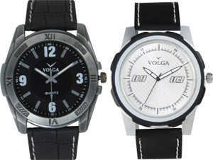 Volga Branded Leather Quality Designer Dial Diwali Special Combo627 Designer Sport Looks WaterProof Mens Watch Analog Watch - For Men