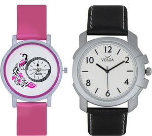 Frida Designer VOLGA Beautiful New Branded Type Watches Men and Women Combo80 VOLGA Band Analog Watch - For Couple