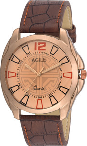 Agile AGM106 Classique Brass Slim Case Analog Watch - For Men