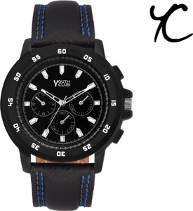 Youth Club HK-220 STUNNING BLACK CHRONOGRAPH PATTERN Analog Watch - For Boys