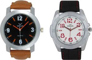 Volga Branded Leather Quality Designer Dial Diwali Special Combo547 Designer Sport Looks WaterProof Mens Watch Analog Watch - For Men