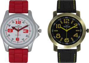 Volga Branded Leather Quality Designer Dial Diwali Special Combo95 Designer Sport Looks WaterProof Mens Watch Analog Watch - For Men