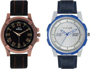 Volga Branded Leather Quality Designer Dial Diwali Special Combo474 Designer Sport Looks WaterProof Mens Watch Analog Watch - For Men