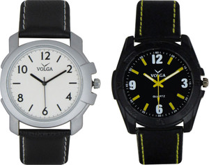 Volga Branded Leather Quality Designer Dial Diwali Special Combo175 Designer Sport Looks WaterProof Mens Watch Analog Watch - For Men