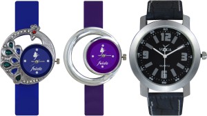 Frida Designer VOLGA Beautiful New Branded Type Watches Men and Women Combo468 VOLGA Band Analog Watch  - For Couple