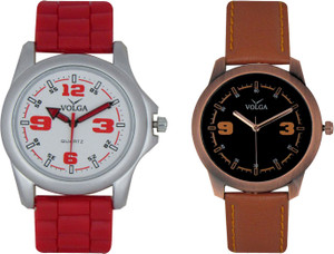 Volga Branded Leather Quality Designer Dial Diwali Special Combo83 Designer Sport Looks WaterProof Mens Watch Analog Watch - For Men
