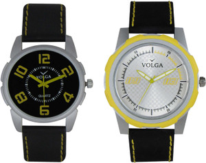 Volga Branded Leather Quality Designer Dial Diwali Special Combo513 Designer Sport Looks WaterProof Mens Watch Analog Watch - For Men