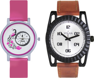 Volga Designer FVOLGA Beautiful New Branded Type Watches Men and Women Combo47 VOLGA Band Analog Watch - For Couple