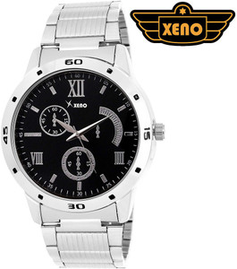 Xeno BN_C1D325_OLD Date Day Chronograph Pattern Silver Metal Black Dial New Look Fashion Stylish Modish Analog Watch - For Boys