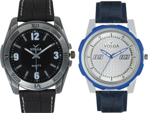 Volga Branded Leather Quality Designer Dial Diwali Special Combo628 Designer Sport Looks WaterProof Mens Watch Analog Watch - For Men