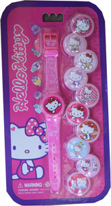 Creator Hello Kitty With Ten Dial Stickers Digital Watch - For Boys & Girls