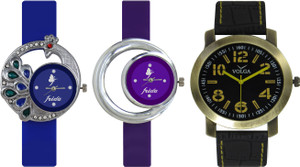 Frida Designer VOLGA Beautiful New Branded Type Watches Men and Women Combo471 VOLGA Band Analog Watch - For Couple