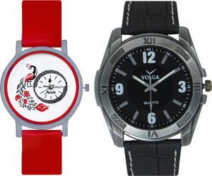 Frida Designer VOLGA Beautiful New Branded Type Watches Men and Women Combo176 VOLGA Band Analog Watch - For Couple