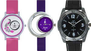 Frida Designer VOLGA Beautiful New Branded Type Watches Men and Women Combo583 VOLGA Band Analog Watch - For Couple