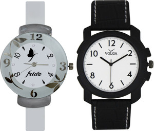 Frida Designer VOLGA Beautiful New Branded Type Watches Men and Women Combo192 VOLGA Band Analog Watch - For Couple