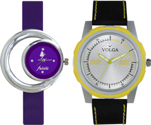 Volga Designer FVOLGA Beautiful New Branded Type Watches Men and Women Combo59 VOLGA Band Analog Watch - For Couple
