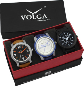 Volga VLW05-15-28-41 Mens Leather Belt Combo With Designer Stylish Branded Trendy box Analog Watch - For Men