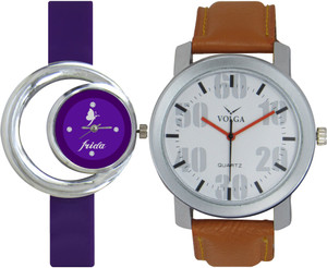 Frida Designer VOLGA Beautiful New Branded Type Watches Men and Women Combo132 VOLGA Band Analog Watch - For Couple
