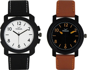 Volga Branded Leather Quality Designer Dial Diwali Special Combo207 Designer Sport Looks WaterProof Mens Watch Analog Watch - For Men