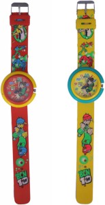 RIDASU Ri Red & Yellow Ben10 Watches Analog Watch  - For Boys