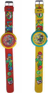 RIDASU Ri Red & Yellow Ben10 Watches Analog Watch - For Boys