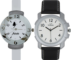 Frida Designer VOLGA Beautiful New Branded Type Watches Men and Women Combo191 VOLGA Band Analog Watch - For Couple
