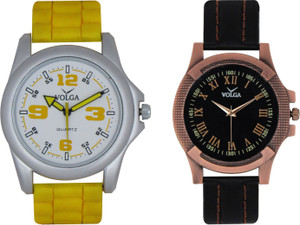 Volga Branded Leather Quality Designer Dial Diwali Special Combo118 Designer Sport Looks WaterProof Mens Watch Analog Watch - For Men