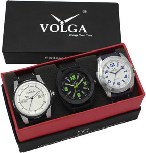 Volga VLW05-18-24-40 Mens Leather Belt Combo With Designer Stylish Branded Trendy box Analog Watch - For Men