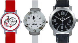 Frida Designer VOLGA Beautiful New Branded Type Watches Men and Women Combo764 VOLGA Band Analog Watch - For Couple