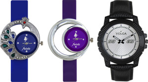 Volga Designer FVOLGA Beautiful New Branded Type Watches Men and Women Combo126 VOLGA Band Analog Watch - For Couple