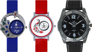 Frida Designer VOLGA Beautiful New Branded Type Watches Men and Women Combo509 VOLGA Band Analog Watch - For Couple