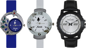 Volga Designer FVOLGA Beautiful New Branded Type Watches Men and Women Combo142 VOLGA Band Analog Watch - For Couple