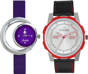 Volga Designer FVOLGA Beautiful New Branded Type Watches Men and Women Combo58 VOLGA Band Analog Watch - For Couple