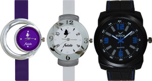 Frida Designer VOLGA Beautiful New Branded Type Watches Men and Women Combo729 VOLGA Band Analog Watch - For Couple