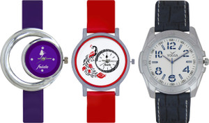 Frida Designer VOLGA Beautiful New Branded Type Watches Men and Women Combo684 VOLGA Band Analog Watch - For Couple