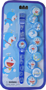 Creator Doraemen With Ten Dial Stickers Digital Watch - For Boys & Girls