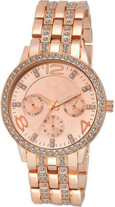 Declasse GENEVA-SERIES ROSE GOLD DIAMOND STUDDED Analog Watch - For Girls