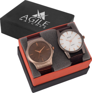 Agile AGC016 Classique Analog Brass Slim Case Analog Watch - For Men