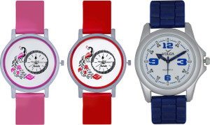 Frida Designer VOLGA Beautiful New Branded Type Watches Men and Women Combo594 VOLGA Band Analog Watch - For Couple